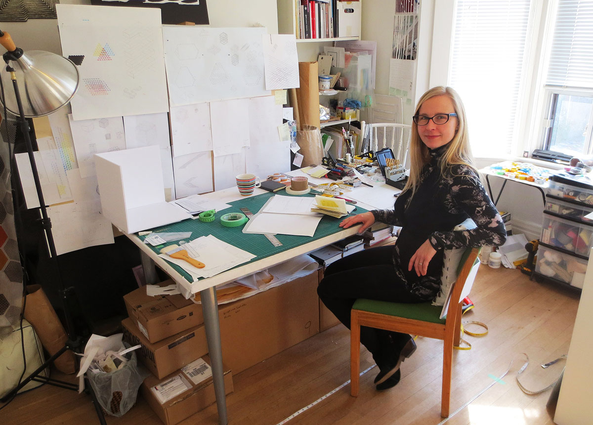 Toronto artist Kristiina Lahde in her home studio, November 2014. Photos by Bill Clarke.