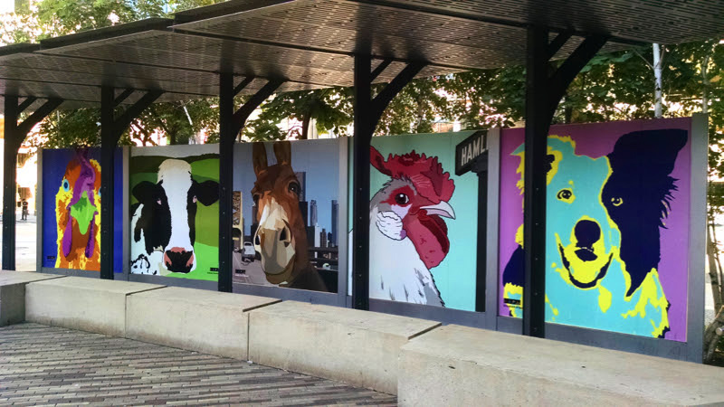 Installation photo of Farm Animals in Triangle Park